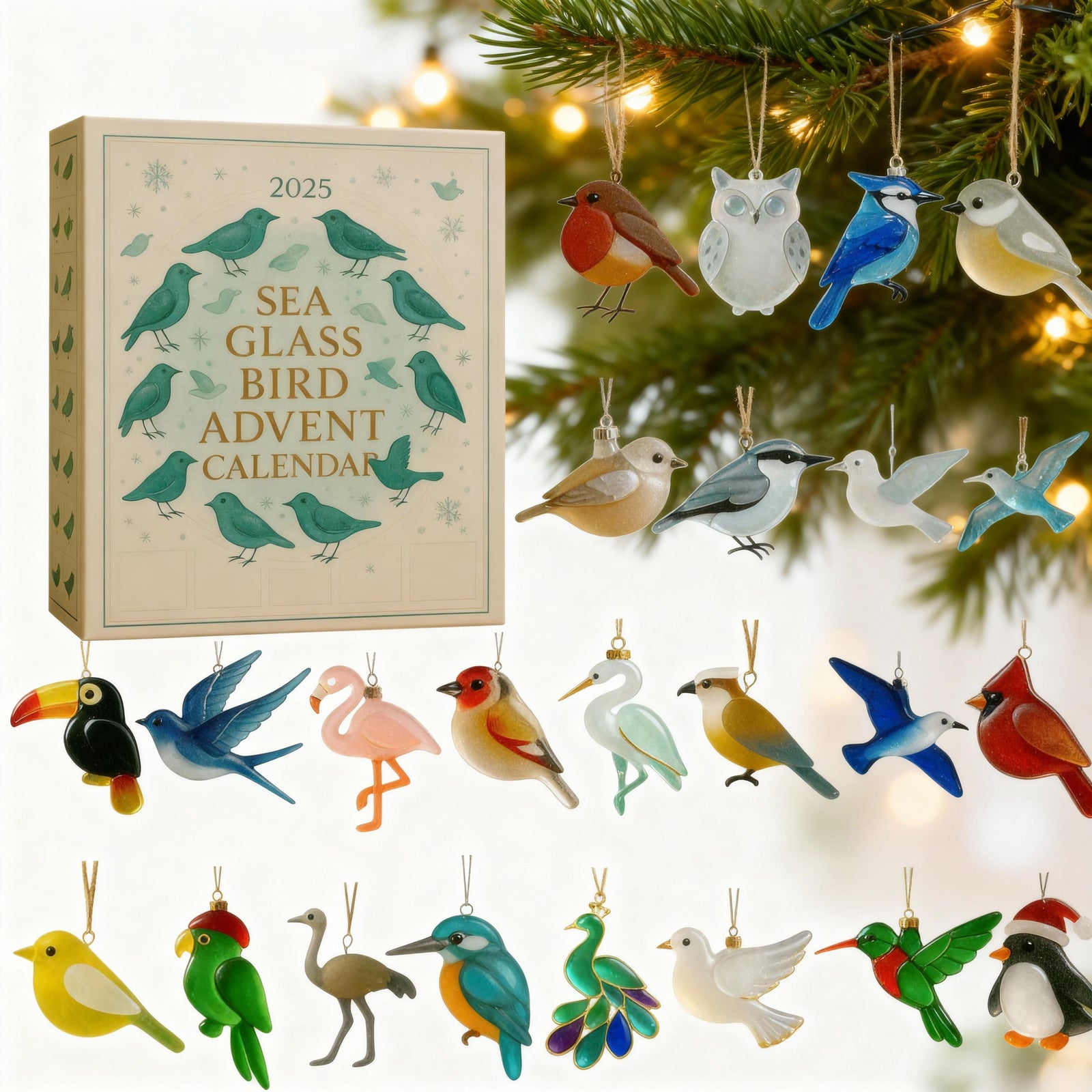 Sea Glass Bird Advent Calendar 2025 With 24 Hanging Ornaments Countdown Christmas Gift For Bird Lovers Tree Decor Holiday Display 1762568136111.jpg