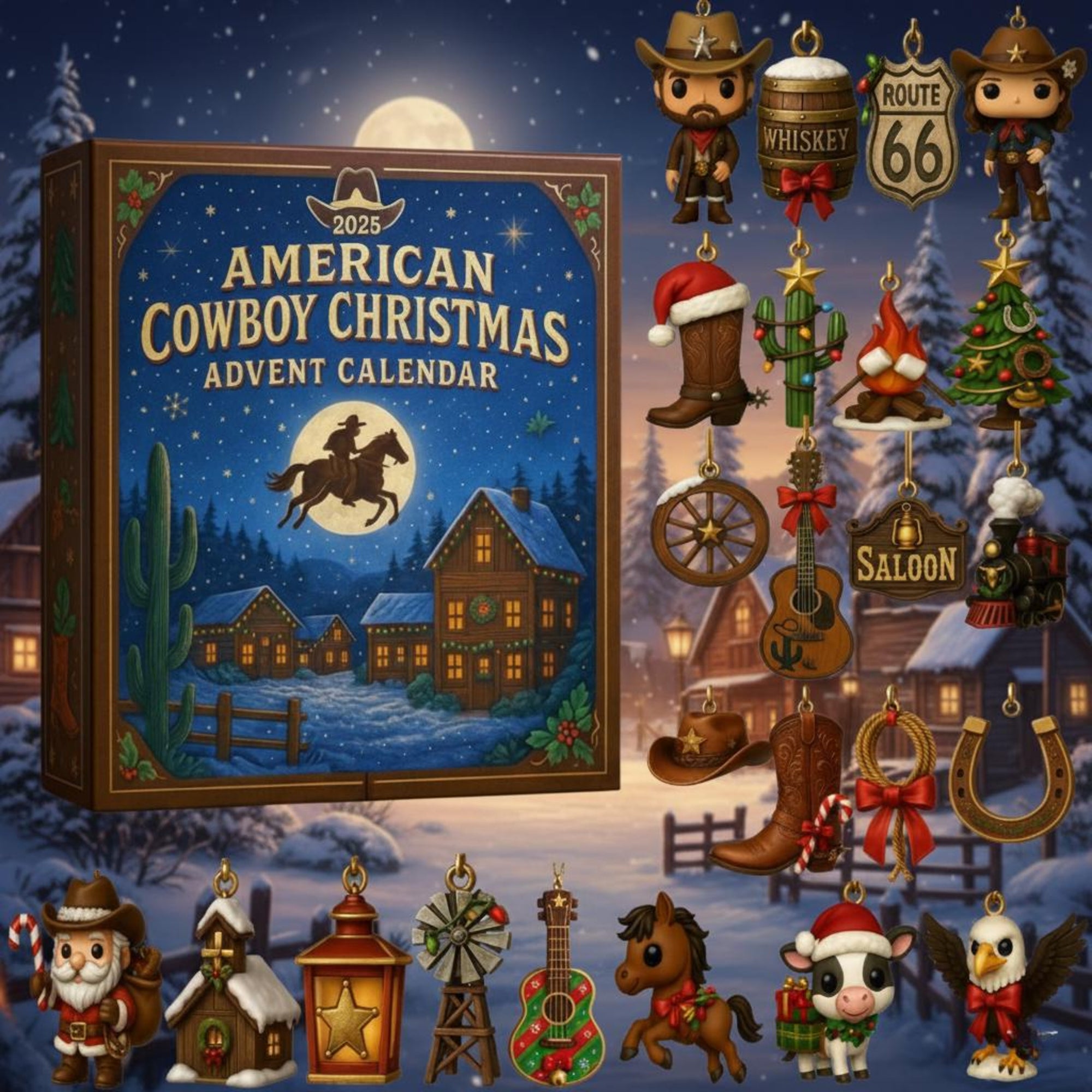 Cowboy Christmas Advent Calendar 2025 24 Days Of Wild West Ornaments Holiday Countdown Gift For Western Lovers  Country Fans 1762568785916.jpg