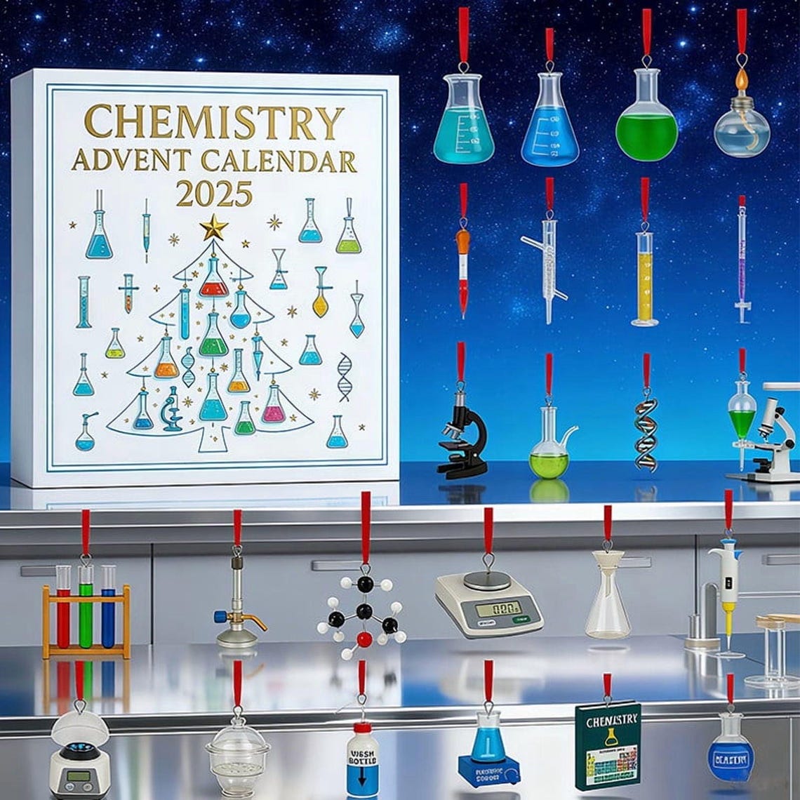Chemistry Advent Calendar 2025 Science Ornament Set 24pc Stem Christmas Gift For Scientist Chemist Teacher Gift Lab Equipment Decor 1762571854327.jpg