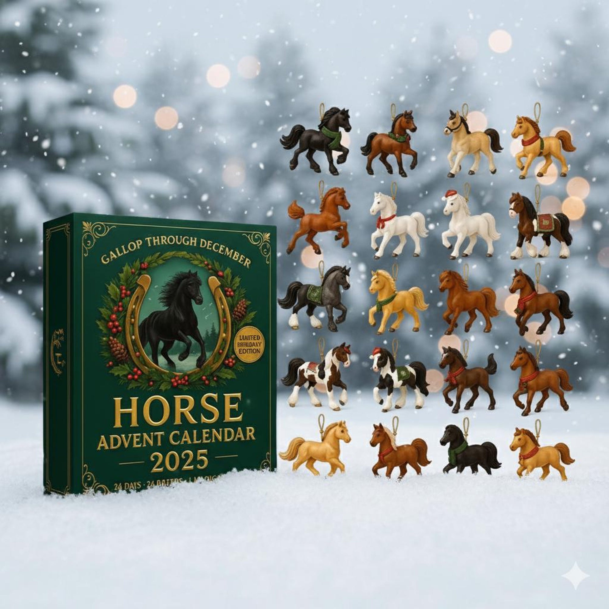 2025 Horse Advent Calendar Flat 2d Acrylic Christmas Ornament Set With Galloping Horses Tree Hanging Decor Gift For Equestrian Lovers 1762572231176.jpg