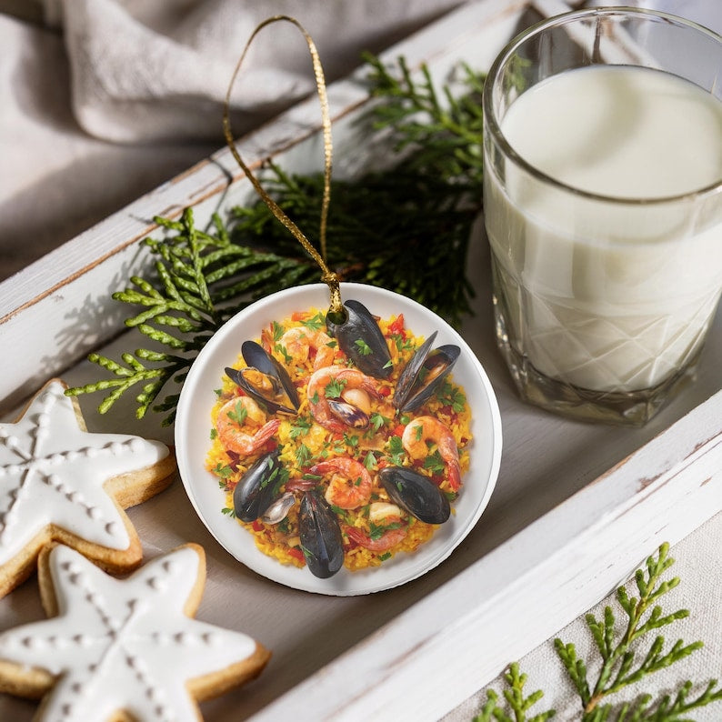 Paella Ornament Barcelona Foodie Gift Seafood Food Lover Gift Secret Santa Or White Elephant Ceramic Spanish Food Ornament For Cooks 1762742141066.jpg