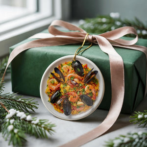 Paella Ornament Barcelona Foodie Gift Seafood Food Lover Gift Secret Santa Or White Elephant Ceramic Spanish Food Ornament For Cooks 1762742141676.jpg