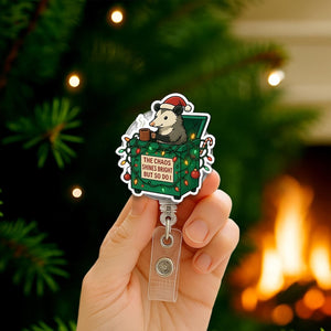 Possum Dumpster Fire Christmas Badge Reel   Dark Humor Nurse Gift 1762835375716.jpg