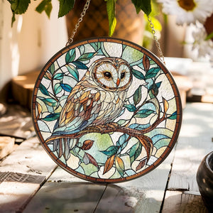 Owl Stained Glass Suncatcher Bird Window Hanging Decor 1762845048744.jpg