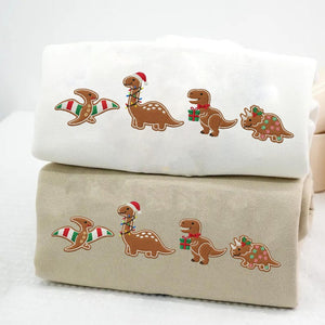 Christmas Dinosaur Embroidered Sweatshirt Cute Gingerbread Dino Shirt Holiday Embroidery Gift For Kids  Adults 1762848537969.jpg