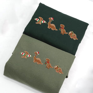 Christmas Dinosaur Embroidered Sweatshirt Cute Gingerbread Dino Shirt Holiday Embroidery Gift For Kids  Adults 1762848549260.jpg