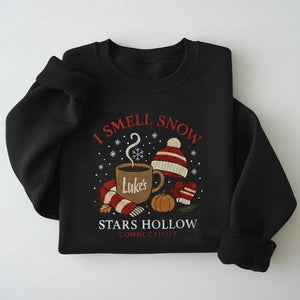 Embroidered I Smell Snow Sweatshirt Cozy Small Town Christmas Crewneck Book Lover Gift Winter Woman Christmas Hoodie Connecticut Shirt 1762848708214.jpg