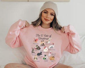 The 12 Cats Of Christmas Sweatshirtcute Christmas Cats Shirt Christmas Cat Mom Shirt Xmas Catscat Lover Christmas Sweatercat Owner Gift 1762848842448.jpg