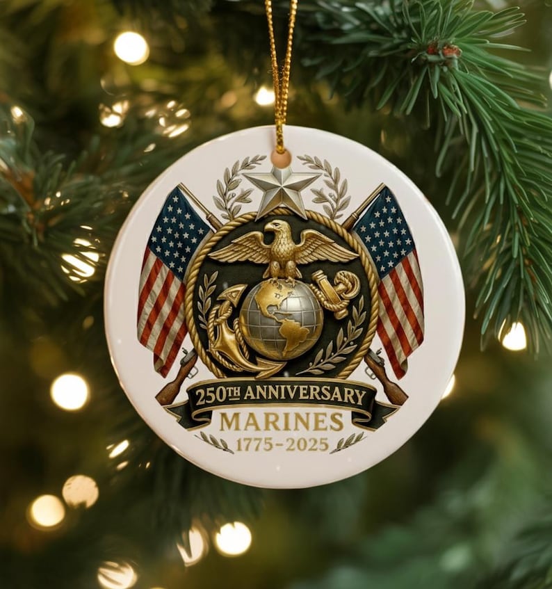 250th Anniversary Marine Ornament 2025 Us Military Veteran Keepsake Patriotic Christmas Ornament Gift For Marine Dad Or Soldier 1762914319604.jpg