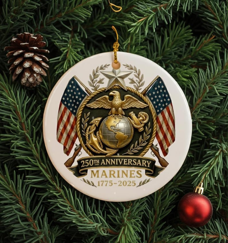 250th Anniversary Marine Ornament 2025 Us Military Veteran Keepsake Patriotic Christmas Ornament Gift For Marine Dad Or Soldier 1762914319738.jpg