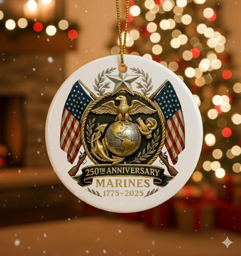 250th Anniversary Marine Ornament 2025 Us Military Veteran Keepsake Patriotic Christmas Ornament Gift For Marine Dad Or Soldier 1762914319812.jpg