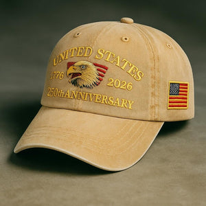 United States 250th Anniversary Dad Hat Embroidered Eagle  Flag Patch  Vintage Wash Strapback Patriotic Gift 1762914393304.jpg