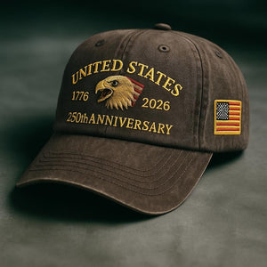 United States 250th Anniversary Dad Hat Embroidered Eagle  Flag Patch  Vintage Wash Strapback Patriotic Gift 1762914393356.jpg
