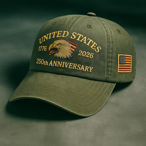 United States 250th Anniversary Dad Hat Embroidered Eagle  Flag Patch  Vintage Wash Strapback Patriotic Gift 1762914393370.jpg