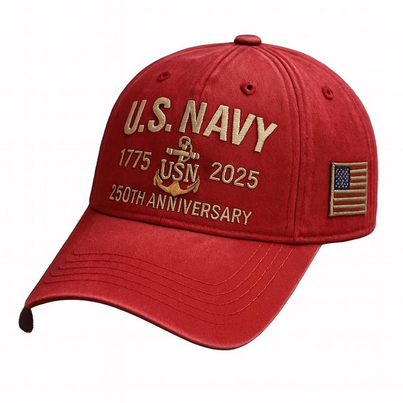 Navy Veteran 250th Anniversary Embroidered Trucker Hat Us Navy 1775 2025 Vintage Washed Cotton Cap 1762914507376.jpg