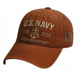 Navy Veteran 250th Anniversary Embroidered Trucker Hat Us Navy 1775 2025 Vintage Washed Cotton Cap 1762914507414.jpg