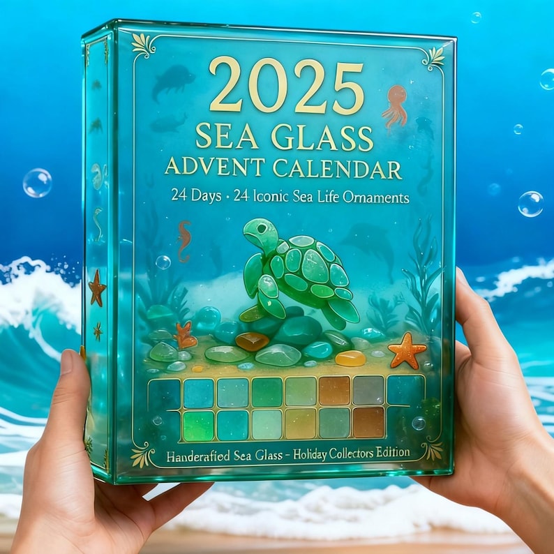 Sea Glass Advent Calendar 2025 24 Sea Animal Figurines Xmas Gift Set 1762919552841.jpg