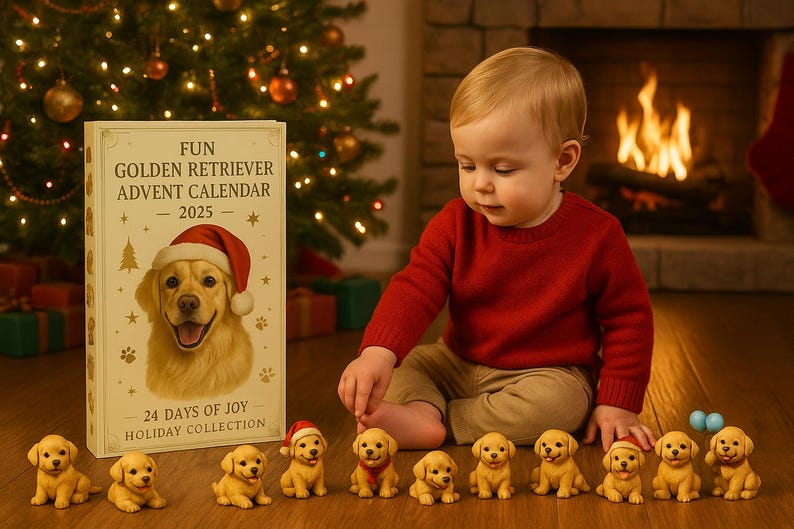 Golden Retriever Advent Calendar 2025  24 Days Of Joy Holiday Countdown  Puppy Christmas Acrylic 1762920714103.jpg