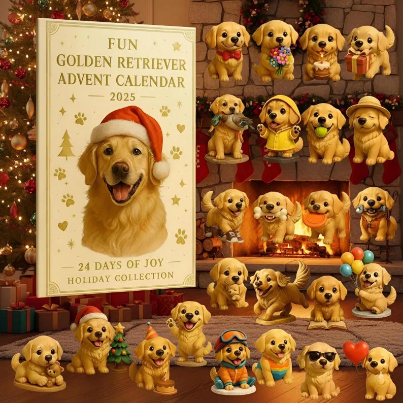 Golden Retriever Advent Calendar 2025  24 Days Of Joy Holiday Countdown  Puppy Christmas Acrylic 1762920714199.jpg