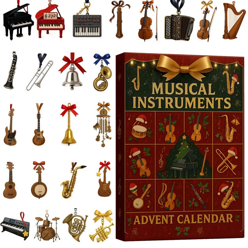 Musical Instruments Nature Advent Calendar 2025 24 Day Musical Figurines  Vintage Christmas Ornament Countdown 1762921162822.jpg