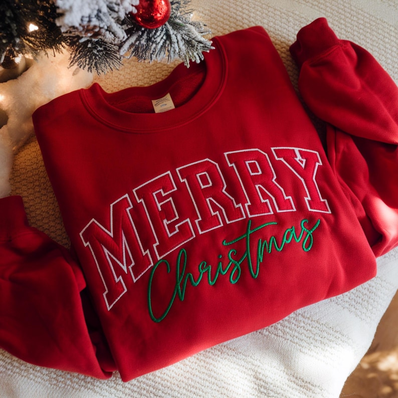 Embroidered Merry Christmas Sweatshirt Festive Holiday T Shirt Hoodie 1762937524017.jpg