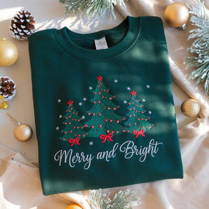 Embroidered Merry And Bright Sweatshirts Holiday Sweater Christmas Tree Sweater Pine Tree Sweatshirt Gingerbread Piny Sweatshirt Pine 1762939691675.jpg