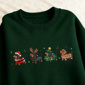 Embroidered Dachshund Christmas Sweatshirt Wiener Dog Holiday Shirt Dog Lover Gift Holiday Sweater Cute Christmas Dog Shirt 1762940049709.jpg