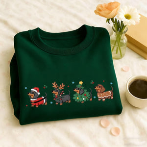 Embroidered Dachshund Christmas Sweatshirt Wiener Dog Holiday Shirt Dog Lover Gift Holiday Sweater Cute Christmas Dog Shirt 1762940049762.jpg