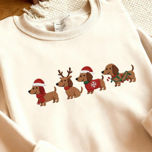 Embroidered Dachshund Christmas Sweatshirt Wiener Dog Holiday Shirt Dog Lover Gift Holiday Sweater Cute Christmas Dog Shirt 1762940186920.jpg