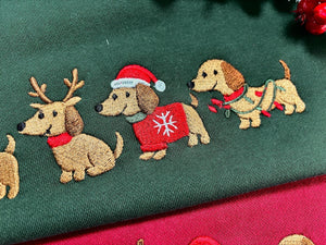 Embroidered Dachshund Christmas Sweatshirt Wiener Dog Holiday Shirt Dog Lover Gift Holiday Sweater Cute Christmas Dog Shirt 1762940187581.jpg