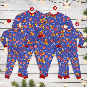 Christmas Duck Wearing Santa Hat Family Pajamas Set Cute Christmas Pajamas Christmas Gift For Family Matching Gift For Family 1763019613820.jpg