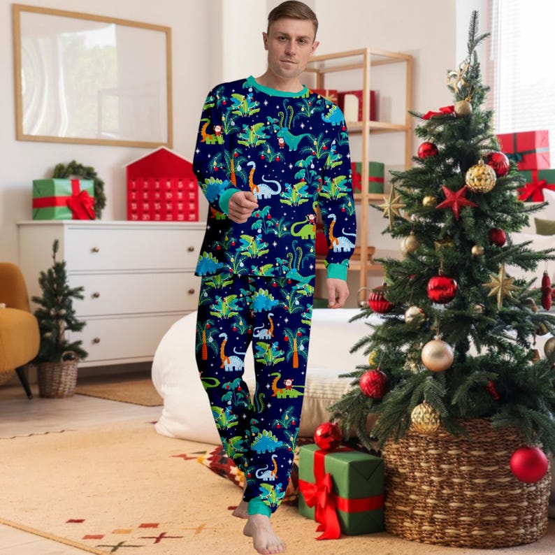 Dinosaur Family Matching Pajamas Set Fun Christmas Holiday Pjs For Men Women  Kids  Cozy Xmas Outfit For Family Photos 1763020079445.jpg