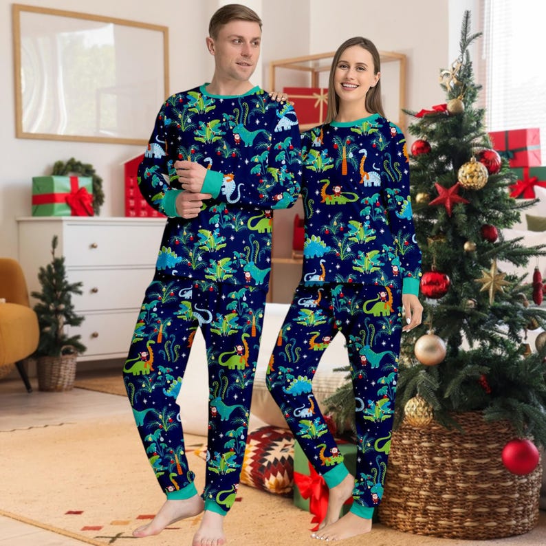 Dinosaur Family Matching Pajamas Set Fun Christmas Holiday Pjs For Men Women  Kids  Cozy Xmas Outfit For Family Photos 1763020080038.jpg