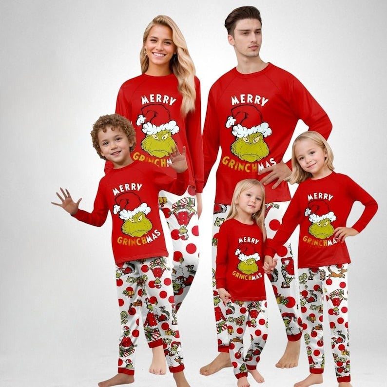 Grinch Family Christmas Pajamas Matching Holiday Cotton Sleepwear Matching Family Merry Grinchmas Pajamas Set Grinch Pjs Festive Pajamas 1763021945534.jpg