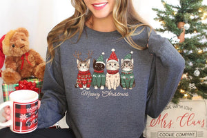 Meowy Christmas Shirt Cat Christmas Sweatshirt Cat Lover Xmas T Shirt Christmas Cat Mom Sweater Catmas Gift For New Year Xmas Crewneck 1763025395992.jpg