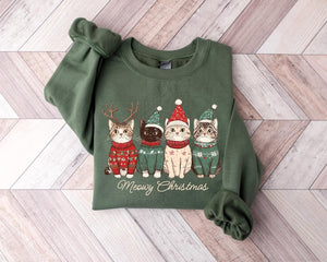 Meowy Christmas Shirt Cat Christmas Sweatshirt Cat Lover Xmas T Shirt Christmas Cat Mom Sweater Catmas Gift For New Year Xmas Crewneck 1763025396041.jpg