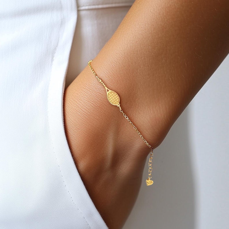 24k Gold Vermeil Tennis Racquet Bracelet Adjustable Sports Jewelry 1763087997336.jpg