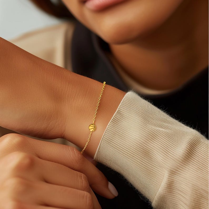 24k Gold Fill Basketball Bracelet Adjustable Sports Jewelry 1763088088206.jpg