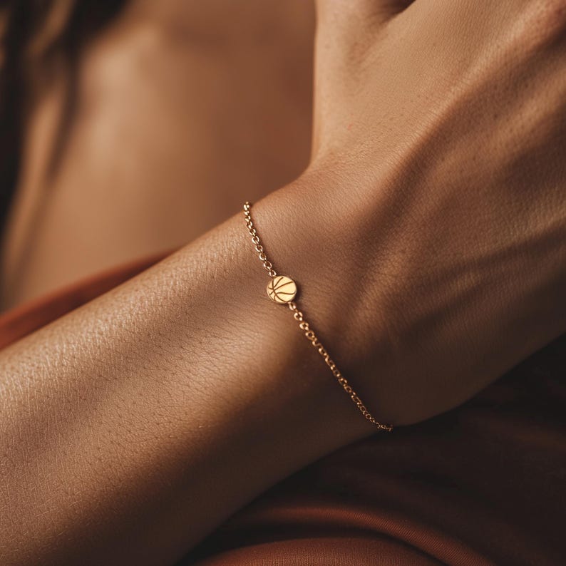 24k Gold Fill Basketball Bracelet Adjustable Sports Jewelry 1763088088246.jpg