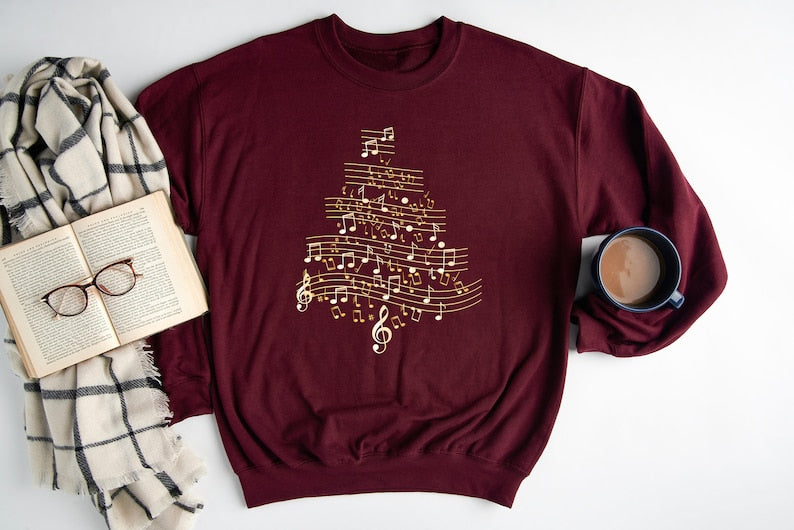 Christmas Tree Music Sweatshirt Music Note Tree Sweater Music Lover Christmas Gift Musician Mother Gift Shirt Christmas Vibes T Shirt 1763103232393.jpg