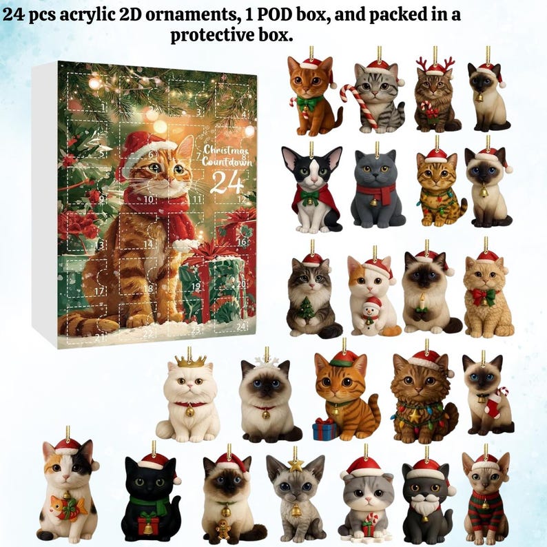 Cat Lovers Advent Calendar 2025 24 Day Christmas Countdown Calendar With 2d Acrylic Catscute Kitten Tree Ornamentsholiday Home Gift Decor 1763106064997.jpg