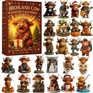Highland Cow Advent Calendar Cute Farm Animal Christmas Decor Mini Cow Collectible Toys Farmhouse Christmas Decor Unique Cow Lover Gift 1763107801097.jpg