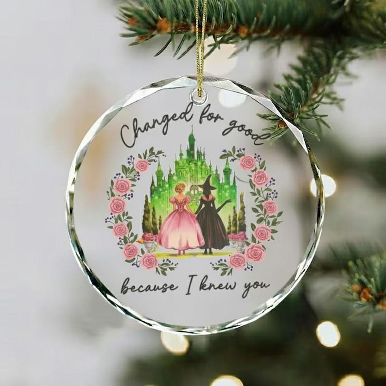 Wicked Christmas Glass Ornament Elphaba Glinda Ornament Wicked Change For Good Ornament Friendship Christmas Gift Broadway Wicked Musical 1763109221426.jpg