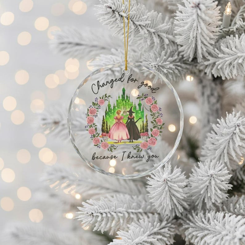 Wicked Christmas Glass Ornament Elphaba Glinda Ornament Wicked Change For Good Ornament Friendship Christmas Gift Broadway Wicked Musical 1763109221948.jpg