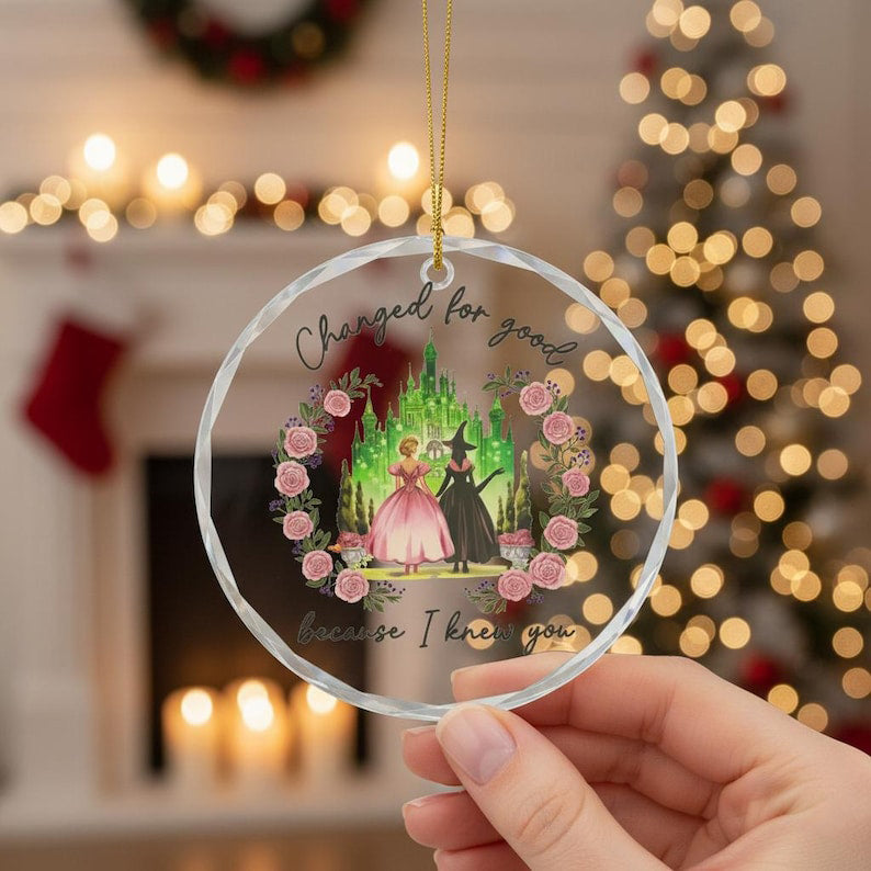 Wicked Christmas Glass Ornament Elphaba Glinda Ornament Wicked Change For Good Ornament Friendship Christmas Gift Broadway Wicked Musical 1763109222156.jpg
