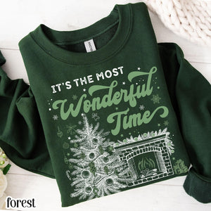 Christmas Cozy Sweatshirt Wonderful Time Of Year Christmas Tree Cozy Reader Holiday Sweater Festive Xmas Tee Festive Pullover Gift Women 1763173122548.jpg