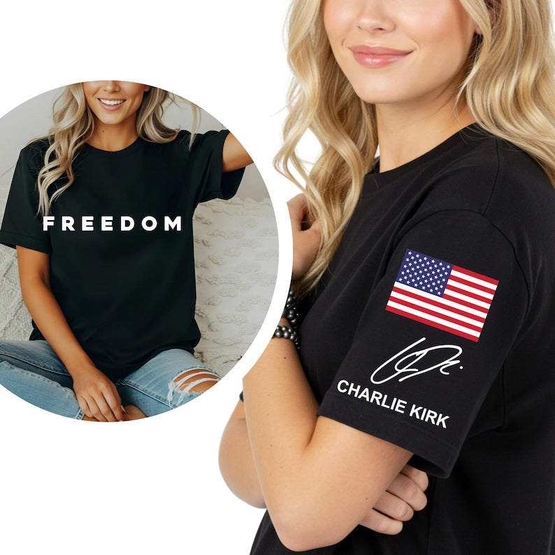 Charlie Kirk Freedom Signature Shirt Freedom Tee Justice For Charlie Kirk T Shirt Charlie Kirk Is My Hero Shirt Charlie Kirk Tee 1763174373812.jpg