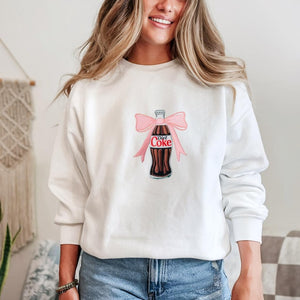 Diet Coke Pink Bow Embroidered Sweatshirt Diet Coke Embroidered Crewneck Diet Coke Lover I Need A Diet Coke Funny Coke Lover Sweater 1763182252345.jpg