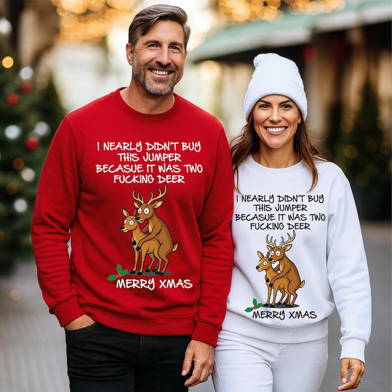 Two Fucking Deer Christmas Jumper Rude Xmas Sweatshirt Funny Adult Christmas Hoodie Gag Gift Shirt For Secret Santa 1763344981345.jpg