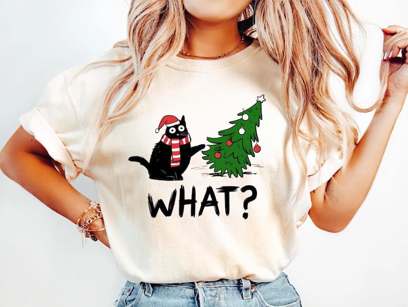 Funny Cat Christmas Shirt What Christmas Tree Knocked Over Tee Cute Holiday Cat Lover T Shirt Humorous Xmas Gift For Pet Owners 1763346704620.jpg